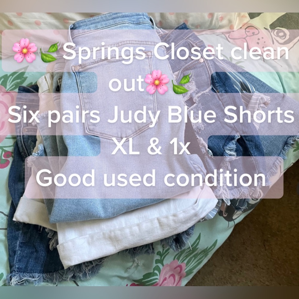 Lot of 6 pairs of pre owned Judy Blue Shorts (Black is new w/tags) XL (one 1X)